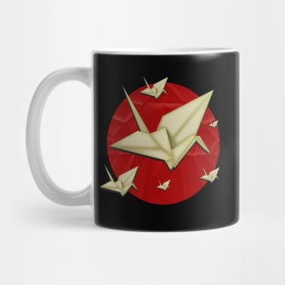 Origami Cranes Over Japan Mug